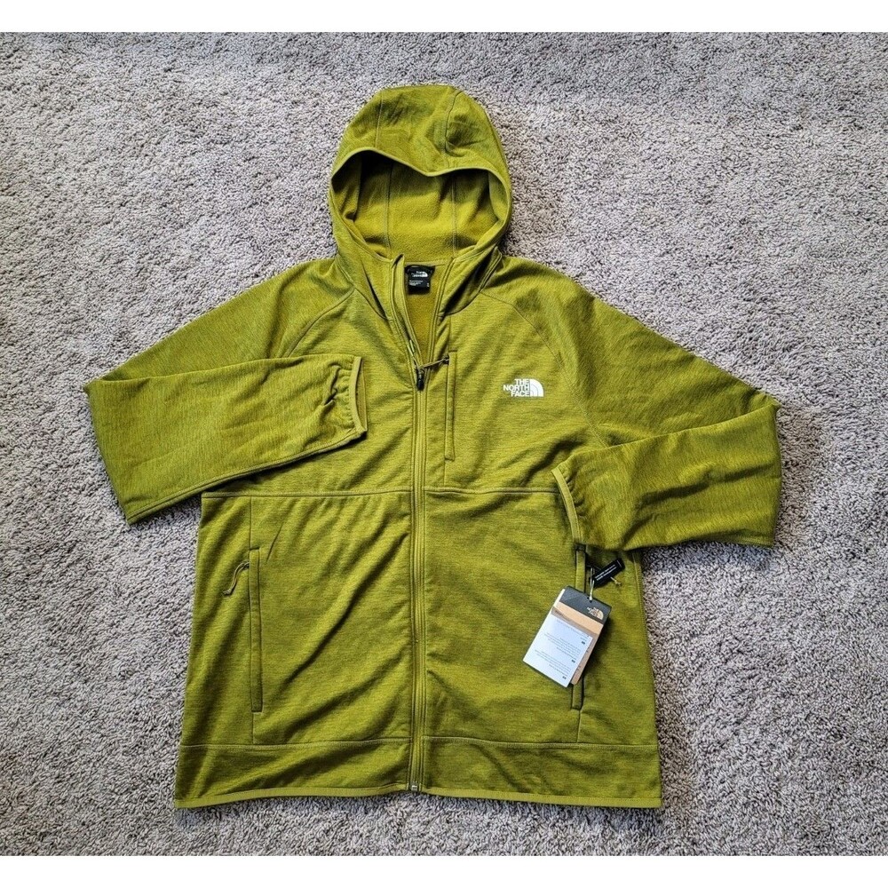 The North Face Canyonlands Hoodie XL Sulphur Moss Heather Green Fleece Jacket